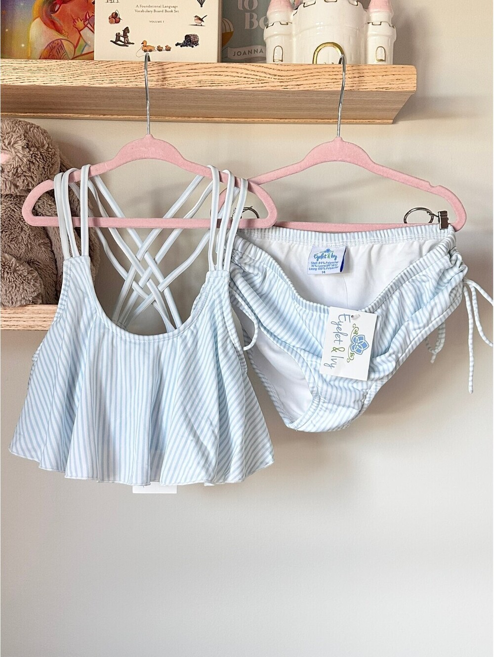 Eyelet & Ivy Striped Tankini Sz 14